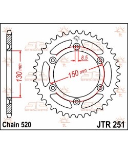 Corona In Acciaio Jt Fuoristrada 48 Denti