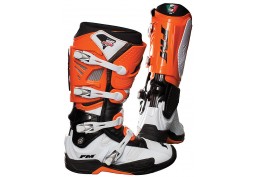 Stivali Moto Cross Enduro FM Racing Typhoon Top Di Gamma Doppio Snodo Arancio Bianco