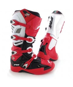 Stivali Moto Cross Enduro FM Racing TYPHOON Rosso Bianco