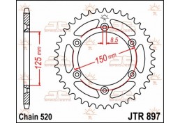 Corona In Acciaio Jt Fuoristrada 50 Denti