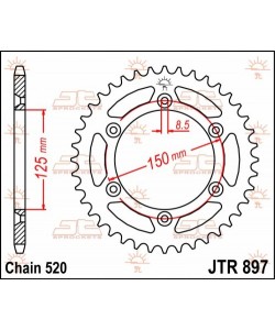 Corona In Acciaio Jt Fuoristrada 52 Denti