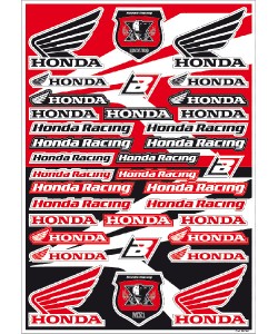 Kit Adesivi Sponsor Rosso Nero honda